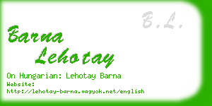 barna lehotay business card